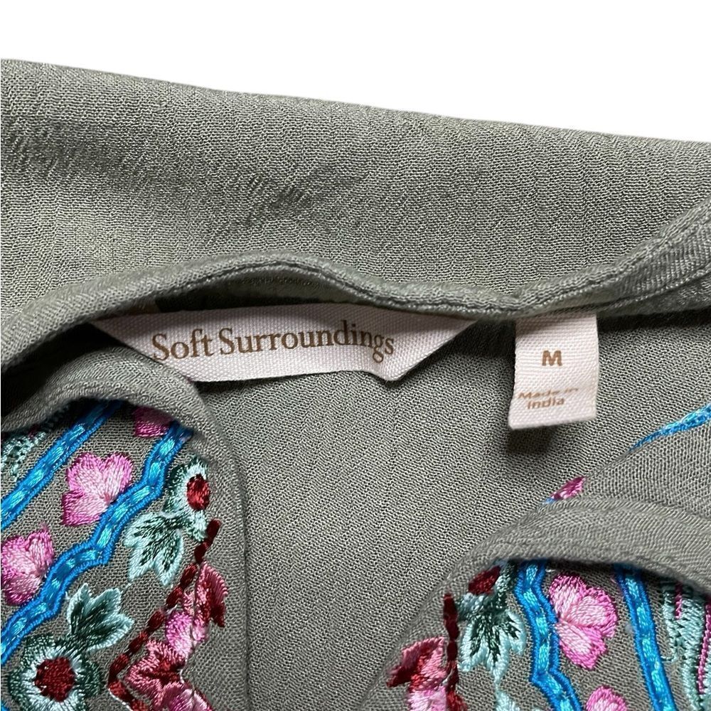 NWOT Soft Surroundings Sicily Gauze Dress Olive Green Size Medium - Picture 10 of 10